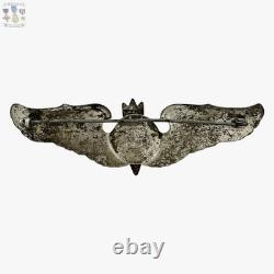 Norsid Sterling Wwii U. S. Army Air Corps Bombardier Wings Badge 3-1/8 Size