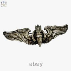 Norsid Sterling Wwii U. S. Army Air Corps Bombardier Wings Badge 3-1/8 Size