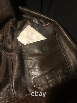 ORG WWII US Army Air Force Star Sportswear A-2 Leather Bomber Flight Jacket S 44