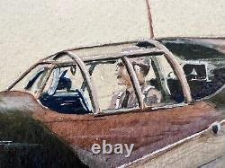 ORIGINAL 1941 P-51 MUSTANG Mark Painting ART WWII US ARMY AIR CORPS P51 Vintage