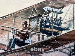 ORIGINAL 1941 P-51 MUSTANG Mark Painting ART WWII US ARMY AIR CORPS P51 Vintage