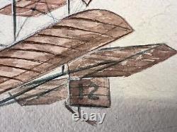 ORIGINAL 1941 P-51 MUSTANG Mark Painting ART WWII US ARMY AIR CORPS P51 Vintage