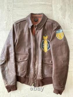 ORIGINAL US ARMY AIR WWII A-2 LEATHER FLIGHT JACKET Size 40, Perry Sportswear