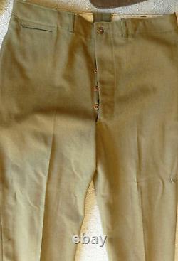 ORIGINAL VNT WWII ARMY AIR FORCE Brown WOOL JACKET 40S Khaki PANT TIE PINS PATCH