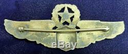 ORIGINAL WW2 US Army Air Force Sterling Command Pilot Wing Badge 3 PB NS Meyer