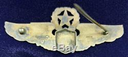 ORIGINAL WW2 US Army Air Force Sterling Command Pilot Wing Badge 3 PB NS Meyer