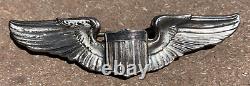 ORIGINAL WWII USAAF US Army Air Force STERLING 3 PILOT WINGS BY JOSTEN Pinback