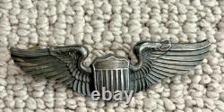 ORIGINAL! WWII USAAF US Army Air Force Sterling 3 Pilot Wings By Josten Pinback