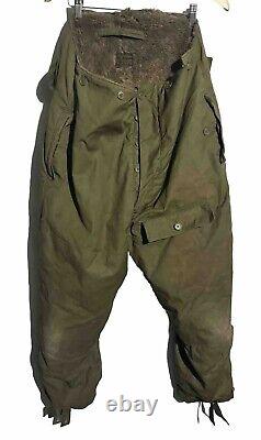 ORIGINAL WWII US ARMY AIR FORCE A10 SZ 36 WAIST FLIGHT Fur Lined TROUSERS