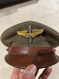 ORIGINAL WWII US ARMY MILITARY ARMY AIR CORPS CADET HAT With 1939 Data Mark