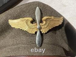 ORIGINAL WWII US ARMY MILITARY ARMY AIR CORPS CADET HAT With 1939 Data Mark