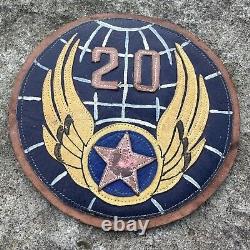 ORIGINAL WWII WW2 US 20th AAF Army Air Corps Leather Patch Nice Condition