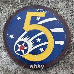 ORIGINAL WWII WW2 US 5th AAF Army Air Corps Leather Patch Nice Condition