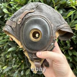 ORIGINAL WWII WW2 US Army Air Force Type A-11 Leather Flight Helmet & Microphone
