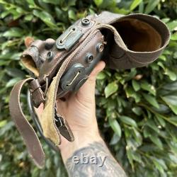 ORIGINAL WWII WW2 US Army Air Force Type A-11 Leather Flight Helmet & Microphone