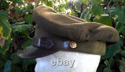 Old Vintage US WW2 1940s era Army Air Forces Pilot's Crusher Cap Visor Hat USED