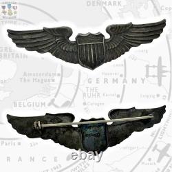 Orber Pattern Wwii Pilot Wings Badge Sterling Army Air Corps Insigia 3-1/8 Ww2
