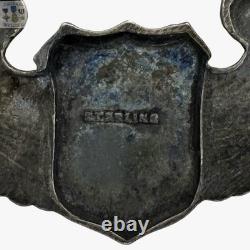 Orber Pattern Wwii Pilot Wings Badge Sterling Army Air Corps Insigia 3-1/8 Ww2