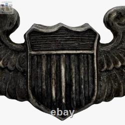 Orber Pattern Wwii Pilot Wings Badge Sterling Army Air Corps Insigia 3-1/8 Ww2