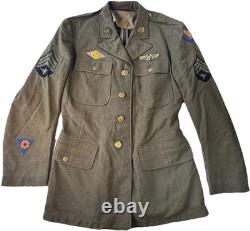 Org WWII US Army Air Forces Staff Sergeant Service Coat Named Twete 39R AAF