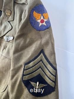 Org WWII US Army Air Forces Staff Sergeant Service Coat Named Twete 39R AAF