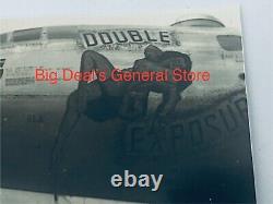 Orig WW2 Photo Bomber Nose Art Boeing F-13A Double Exposure 20th Army Air GUAM