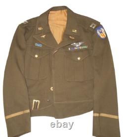Orig. WWII BRITISH MADE US 9th Army Air Force Ike Uniform Jacket Wings Ribbon