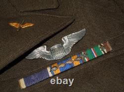 Orig. WWII BRITISH MADE US 9th Army Air Force Ike Uniform Jacket Wings Ribbon