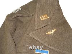 Orig. WWII BRITISH MADE US 9th Army Air Force Ike Uniform Jacket Wings Ribbon