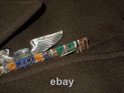 Orig. WWII BRITISH MADE US 9th Army Air Force Ike Uniform Jacket Wings Ribbon