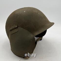 Orig WWII US Army Air Corps AAF M3 Aircrew FLAK Helmet With Ear Flaps Rare