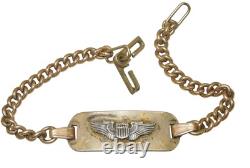 Orig. WWII US Army Air Force 10K GOLD FILLED LGB Pilot Unused ID Bracelet CA11