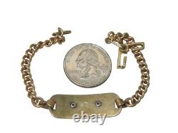 Orig. WWII US Army Air Force 10K GOLD FILLED LGB Pilot Unused ID Bracelet CA11