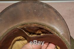 Original Early WW2 U. S. Army Air Forces Officers Wool Crusher Visor Cap withBadge