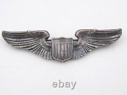 Original Pre-WWII US Army Air Corp Pilot Wings 3 Sterling Silver