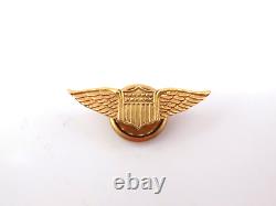 Original Pre-WWII US Army Air Force 1 Pilot Instructor Wings Lapel Pin Haltoms