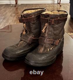 Original Rare 1942 WW2 USAAF Army Air Corps A6 Flight Boots + Heated Inserts