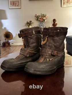 Original Rare 1942 WW2 USAAF Army Air Corps A6 Flight Boots + Heated Inserts