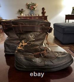 Original Rare 1942 WW2 USAAF Army Air Corps A6 Flight Boots + Heated Inserts
