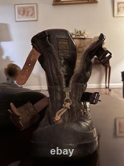 Original Rare 1942 WW2 USAAF Army Air Corps A6 Flight Boots + Heated Inserts