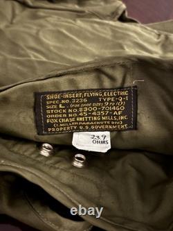 Original Rare 1942 WW2 USAAF Army Air Corps A6 Flight Boots + Heated Inserts