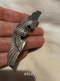 Original Sterling 925 WWII US Army Air Force Pilot Aviator Wings Pin LGB