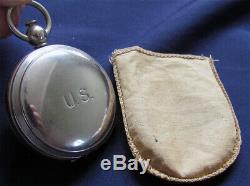 Original US WW2 AAF Army Air Forces Pocket Compass with Pouch by Wittnauer MINT