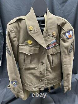 Original U. S. Army WW2 Ike Jacket 9th Air Force with Shirt, Patches & Pins WWII