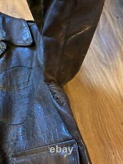Original Vintage WW2 Army Air Force Type A-2 Leather Bomber Flight Jacket-Sz. 42