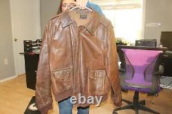 Original Vintage WWII Type A-2 Air Force U. S. Army Leather Flight Jacket Size 44