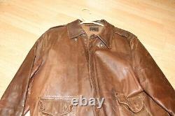 Original Vintage WWII Type A-2 Air Force U. S. Army Leather Flight Jacket Size 44