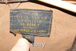 Original Vintage WWII Type A-2 Air Force U. S. Army Leather Flight Jacket Size 44