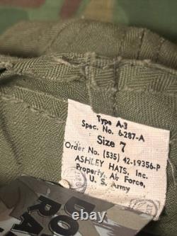 Original Vintage WWII U. S. Army Air Force A3 Mechanic HBT Cap Size 7