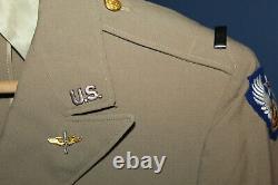 Original WW2 9th U. S. Army Air Forces Officers Khaki Uniform Jacket withInsignia